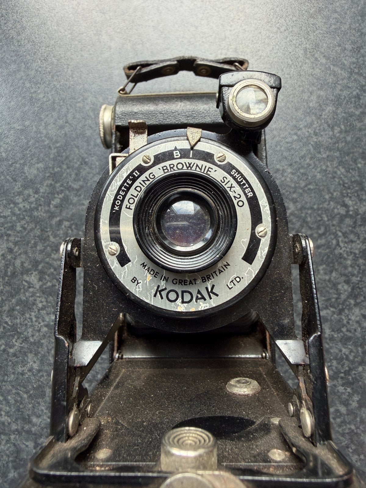 Vintage Kodak Folding Brownie Six-20 Camera met Tas, Ophalen of Verzenden, Gebruikt, Compact, Kodak