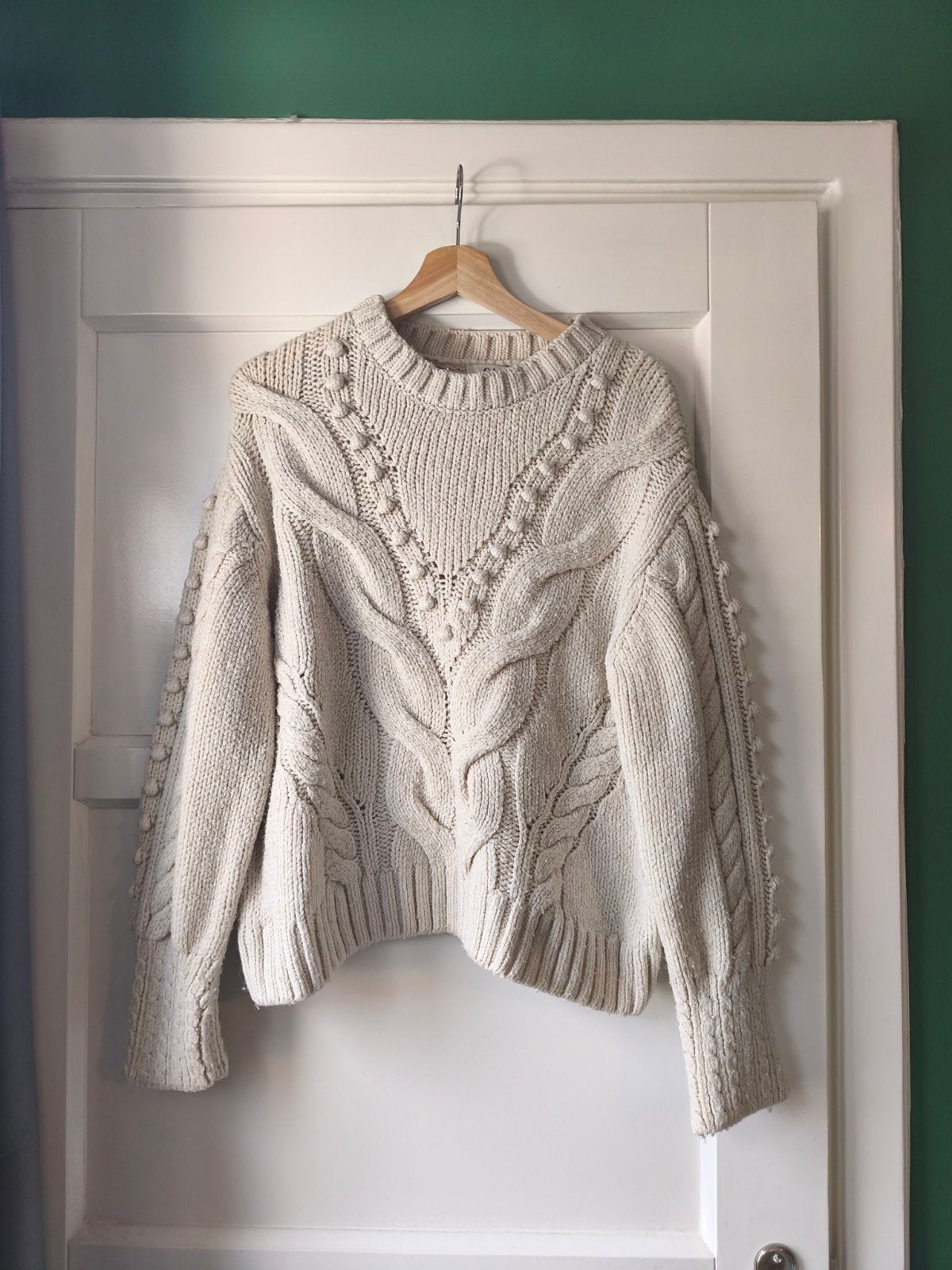 C&A Crèmekleurige Kabeltrui Maat S - Heerlijk Warm, Beige, Ophalen of Verzenden, Maat 36 (S), Gedragen
