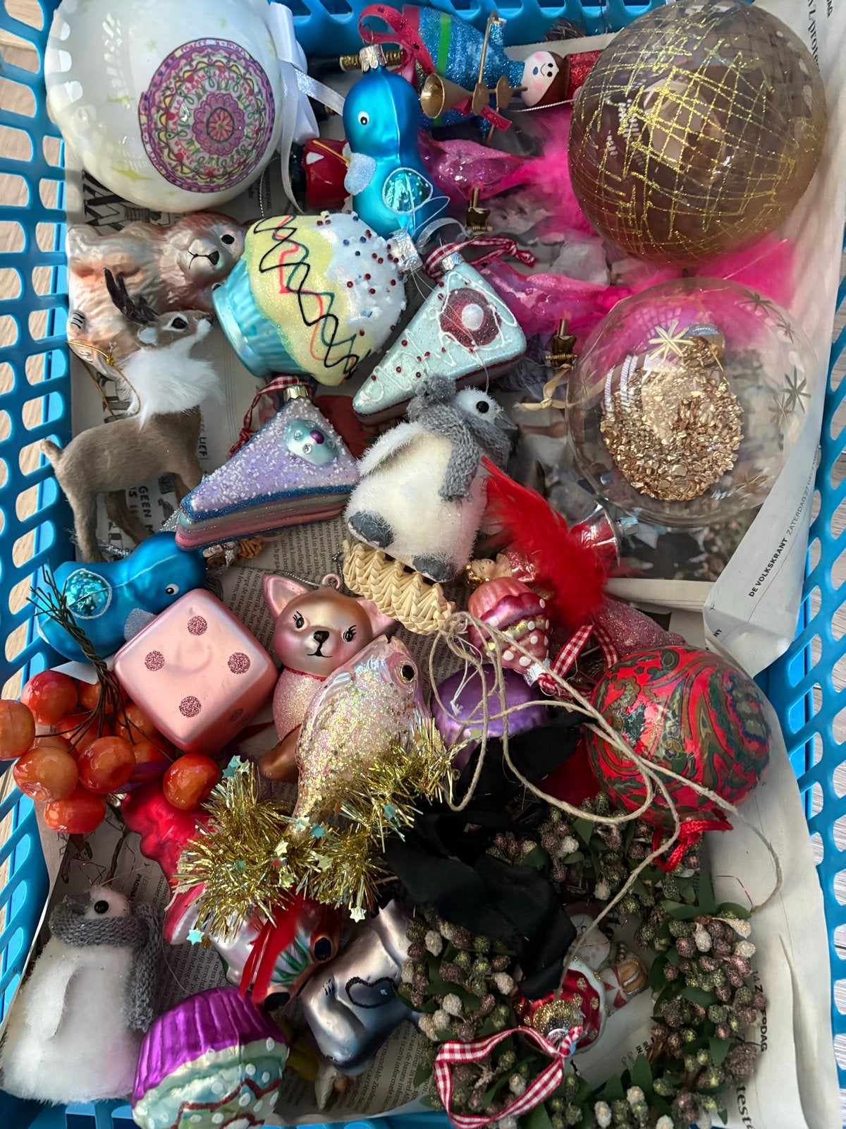 Kerstballen en -ornamenten, Ophalen, Gebruikt