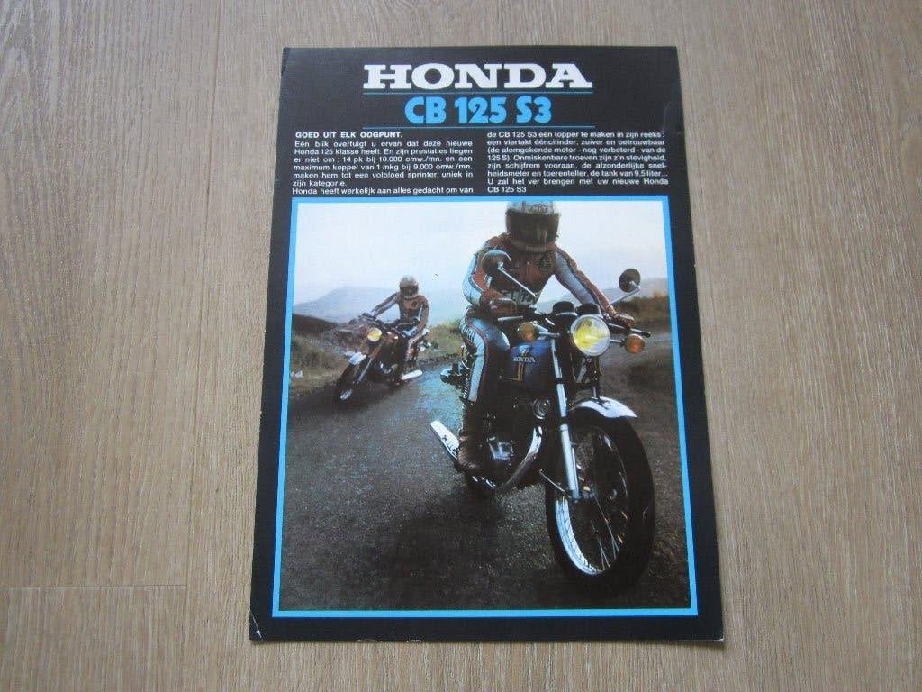 Honda CB 125 S3 brochure folder 1980 ?, Ophalen of Verzenden, Honda
