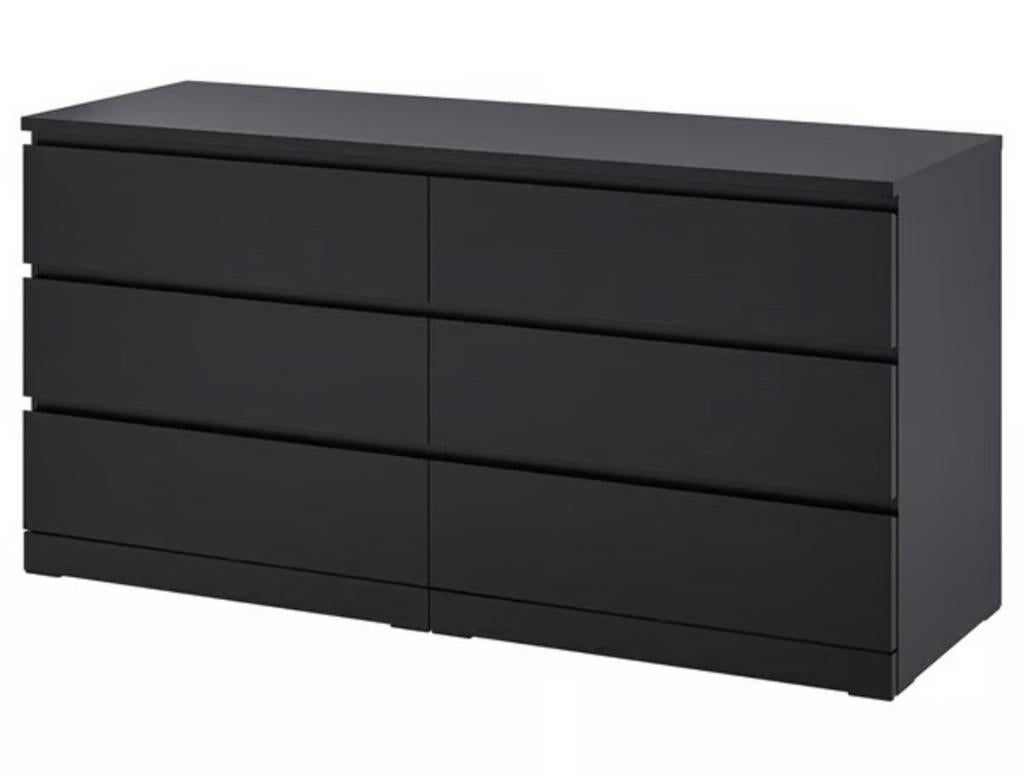IKEA MALM ladekast met 6 lades, zwartbruin, Doos, Ophalen of Verzenden, Minder dan 40 cm, Nieuw
