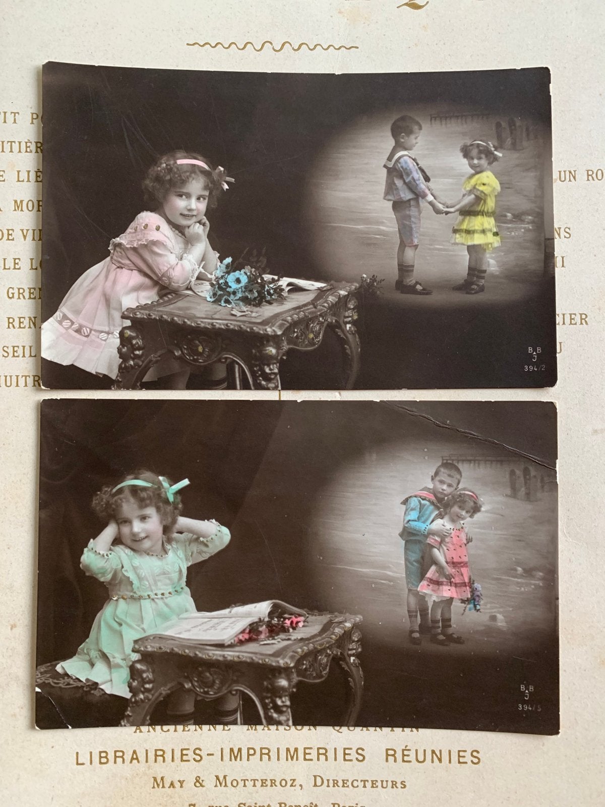 Meisje denkt aan vriendje, broertje (EL), Ophalen of Verzenden, Voor 1920, Gelopen, Kinderen
