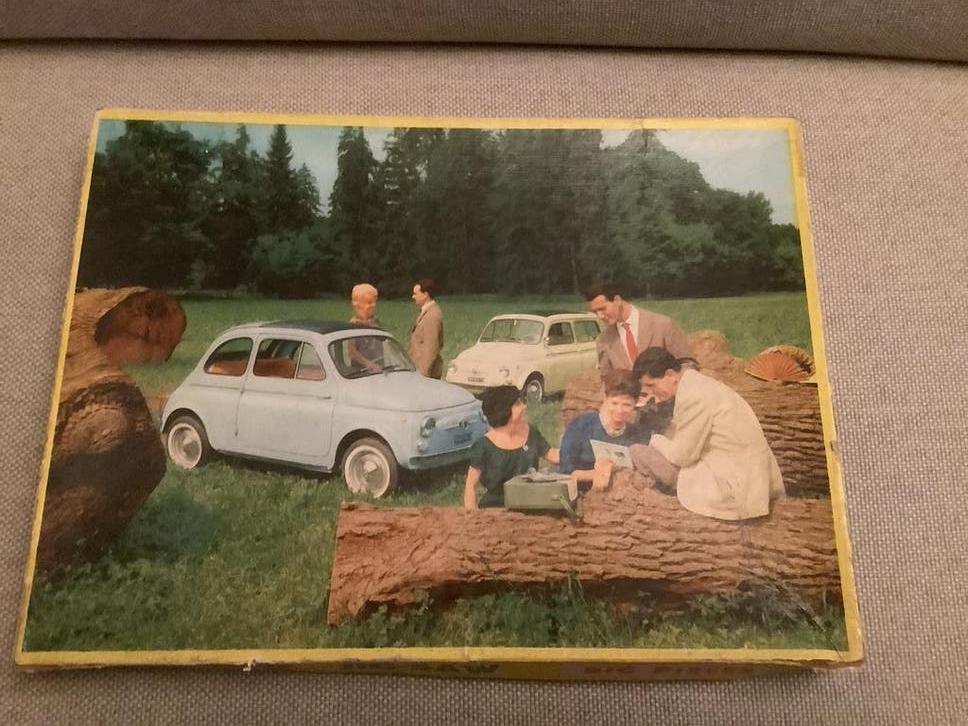 Oude Fiat 500 Houten Puzzel ( compleet), Verzamelen, Ophalen of Verzenden, Gebruikt