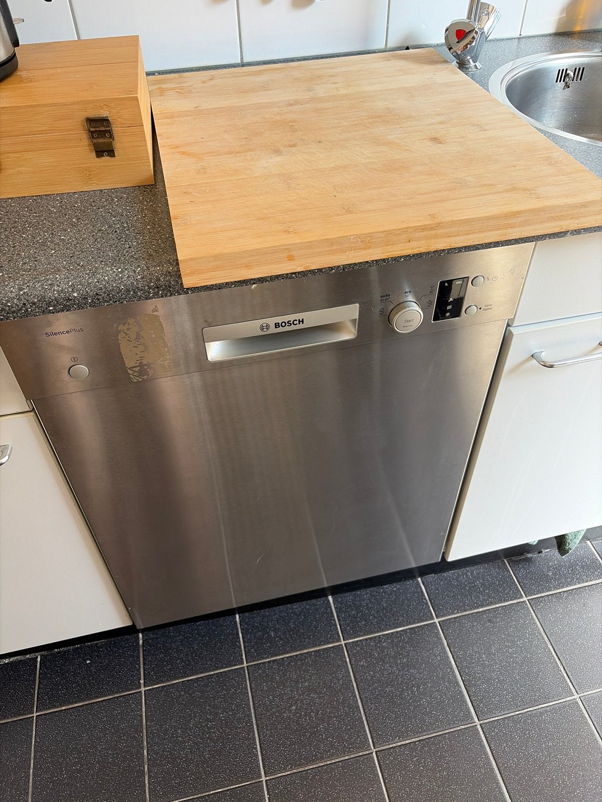 Bosch SilencePlus Vrijstaande Vaatwasser RVS, Witgoed en Apparatuur, Vaatwasmachines, Gebruikt, 60 cm of meer, Eco programma, Ophalen of Verzenden