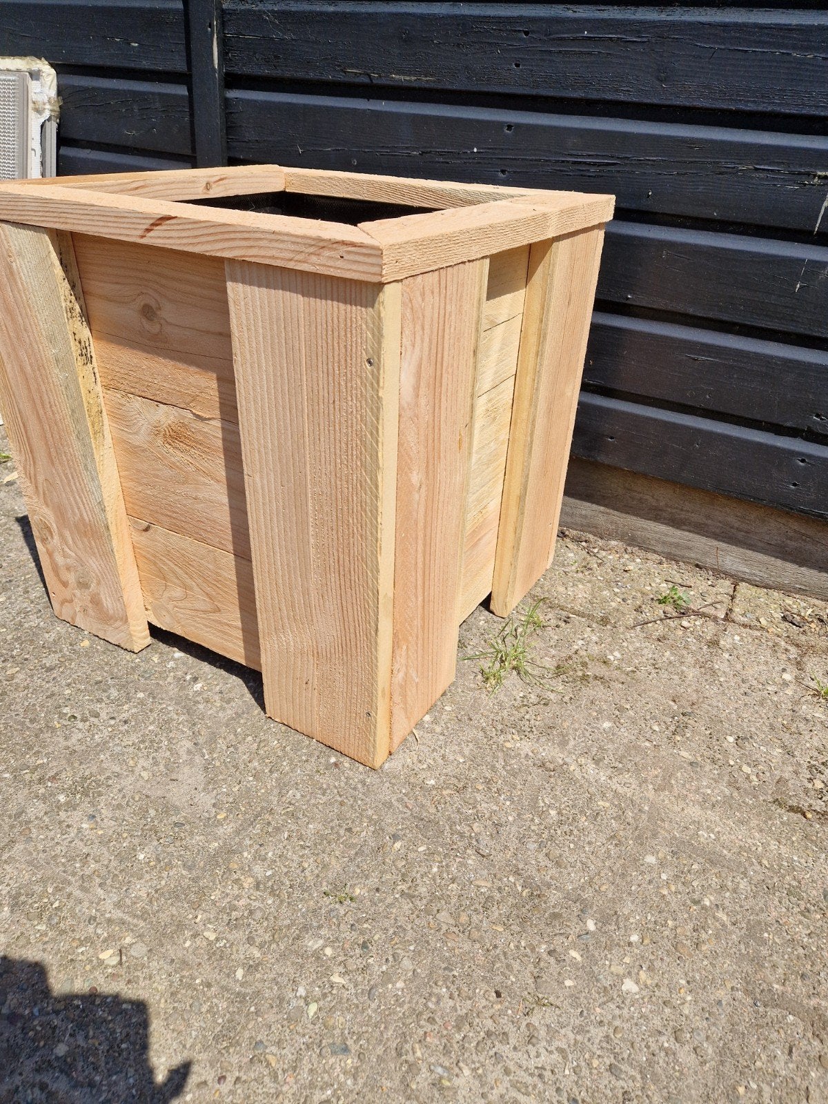 Handgemaakte Douglas Houten Bloembak - 50x50x50 cm, Tuin en Terras, Bloembakken en Plantenbakken, Ophalen, Minder dan 60 cm, Vierkant