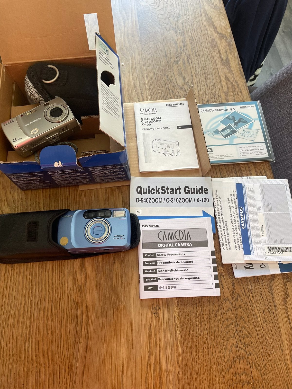 2 Fotocamera's Retro/ Olympus 310-Zoom +Samsung Maxima 70-G, Ophalen of Verzenden, 1980 tot heden, Fototoestel