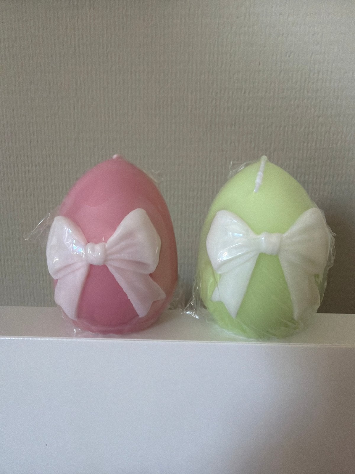 Kaarsen met strik detail - Roze en Groen, Overige merken, Kaars, Meerkleurig, Verzenden