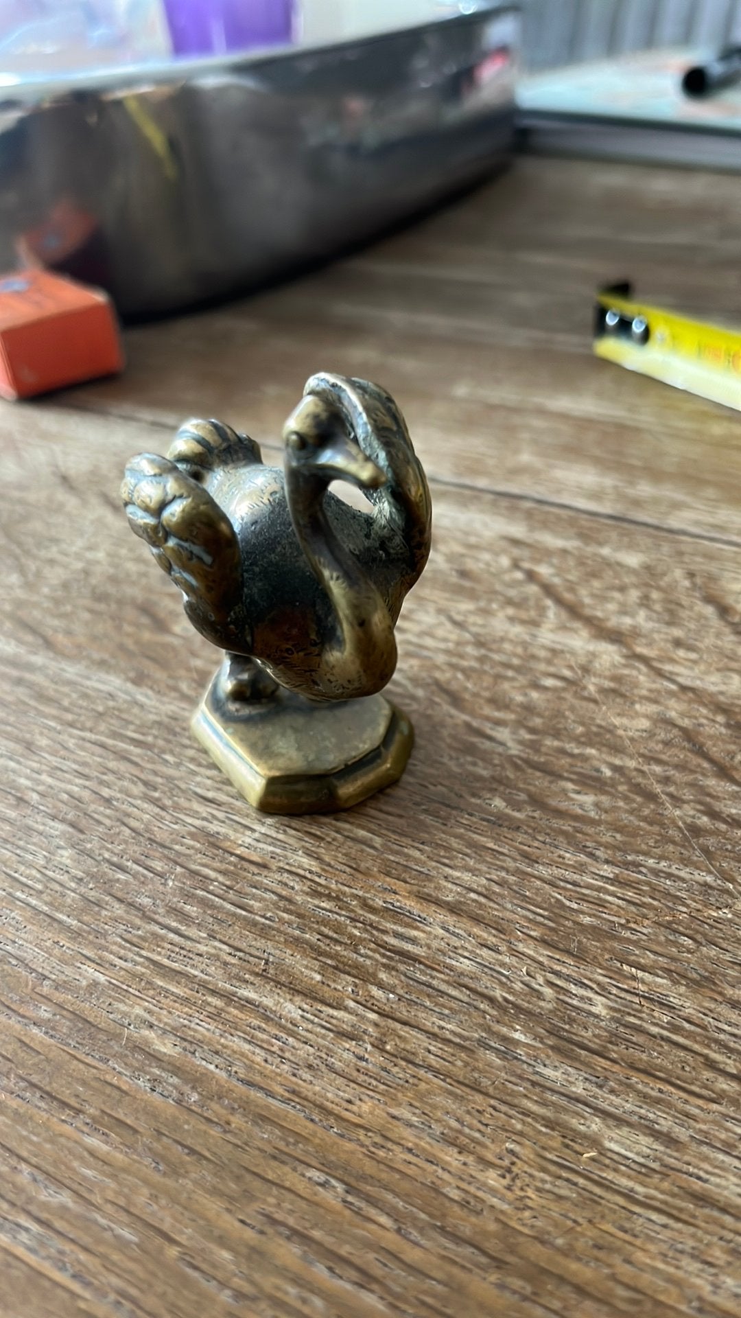 messing struisvogel beeldje – Hollywood Regency mini (6cm, Ophalen of Verzenden