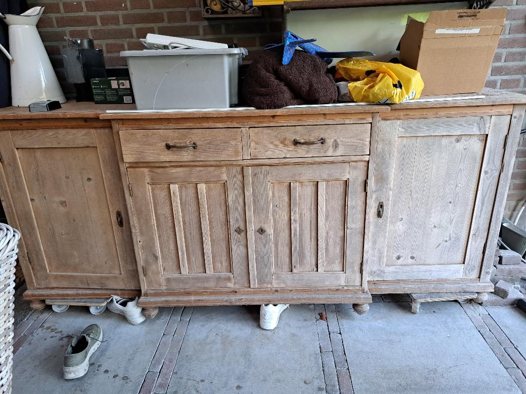 Grenen dressoir, Huis en Inrichting, Kasten | Dressoirs, Ophalen, Gebruikt, Landelijk, 200 cm of meer