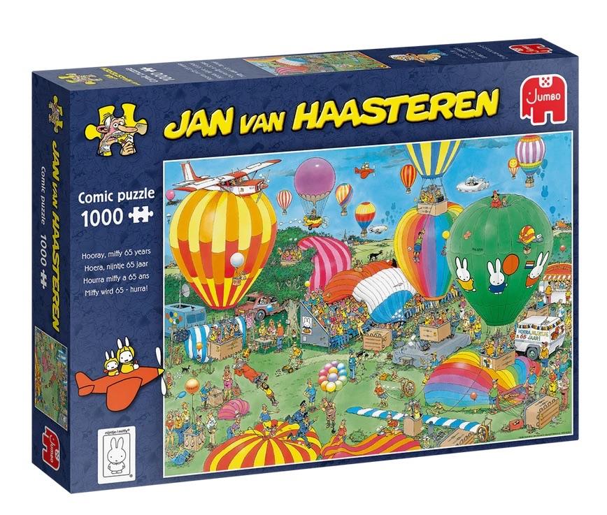 ZGAN Puzzel 1000 Jan van Haasteren Hoera, Nijntje 65 jaar!, Hobby en Vrije tijd, Denksport en Puzzels, Zo goed als nieuw, Legpuzzel