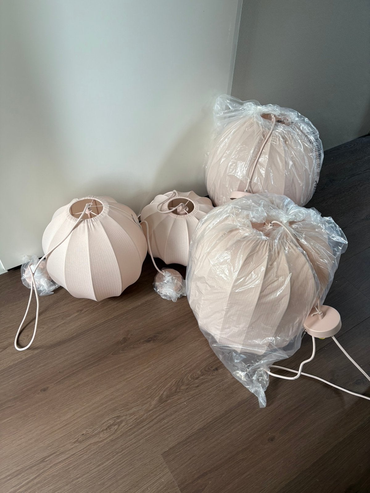 Nieuw! 4 hanglampen japandi stijl, Ophalen, Nieuw, Japandi