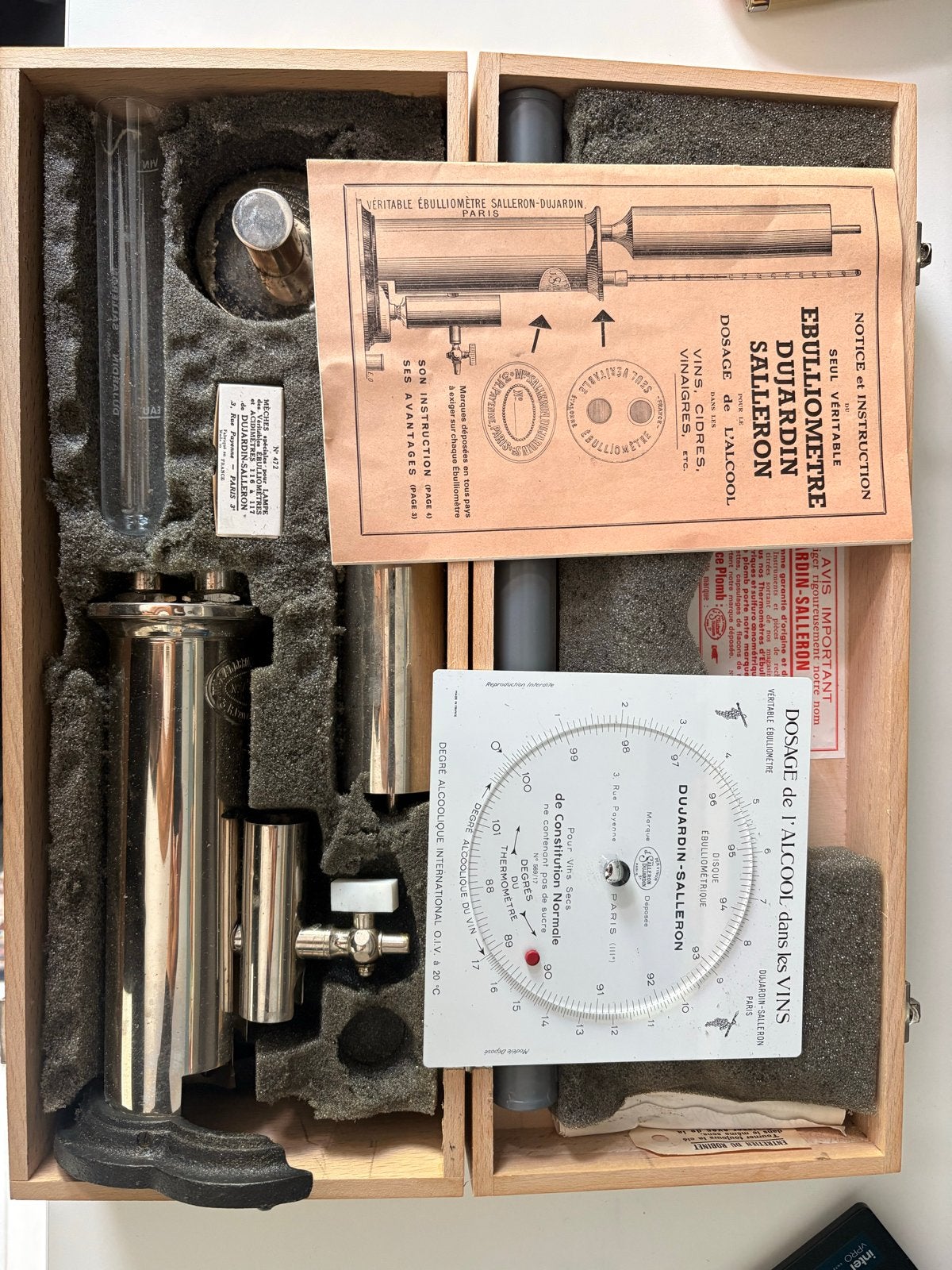 Vintage Dujardin Salleron Alcoholmeter - Vintage Wijn Tester, Ophalen