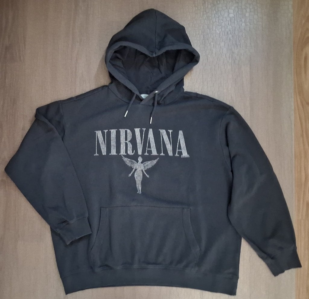 Grijze hoodie van de H&M maat M (Nirvana), Maat 38/40 (M), H&M, Ophalen of Verzenden, Grijs