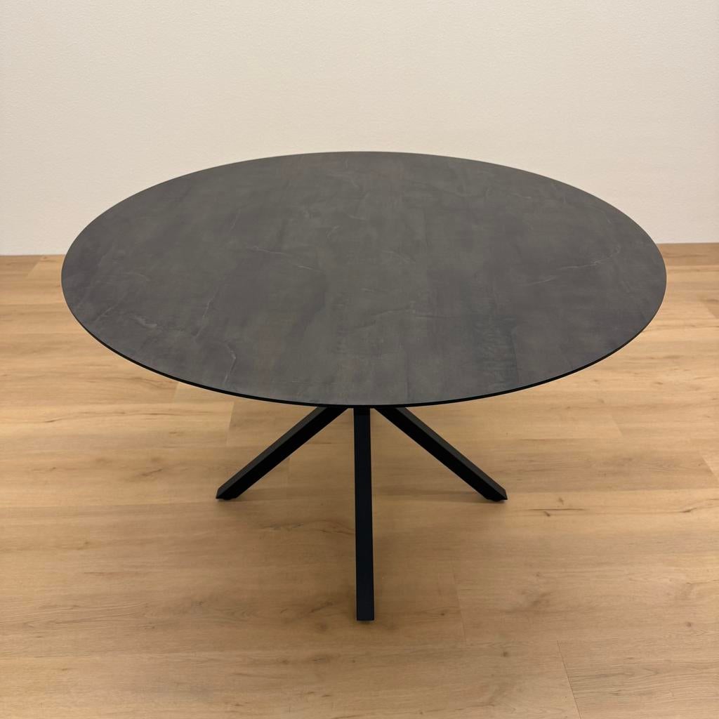 Ronde eettafel HPL Leisteen 120cm - Direct Leverbaar, Rond, Ophalen of Verzenden, Zo goed als nieuw, Info@betaalbaar-design.nl