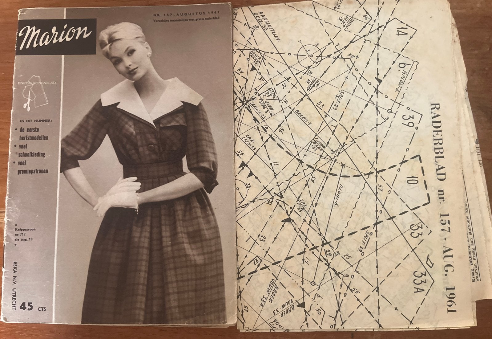 Vintage Marion Raderblad Naaipatronen 1961 - Set van 2, Hobby en Vrije tijd, Kledingpatronen, Marion, Vrouw, Ophalen of Verzenden