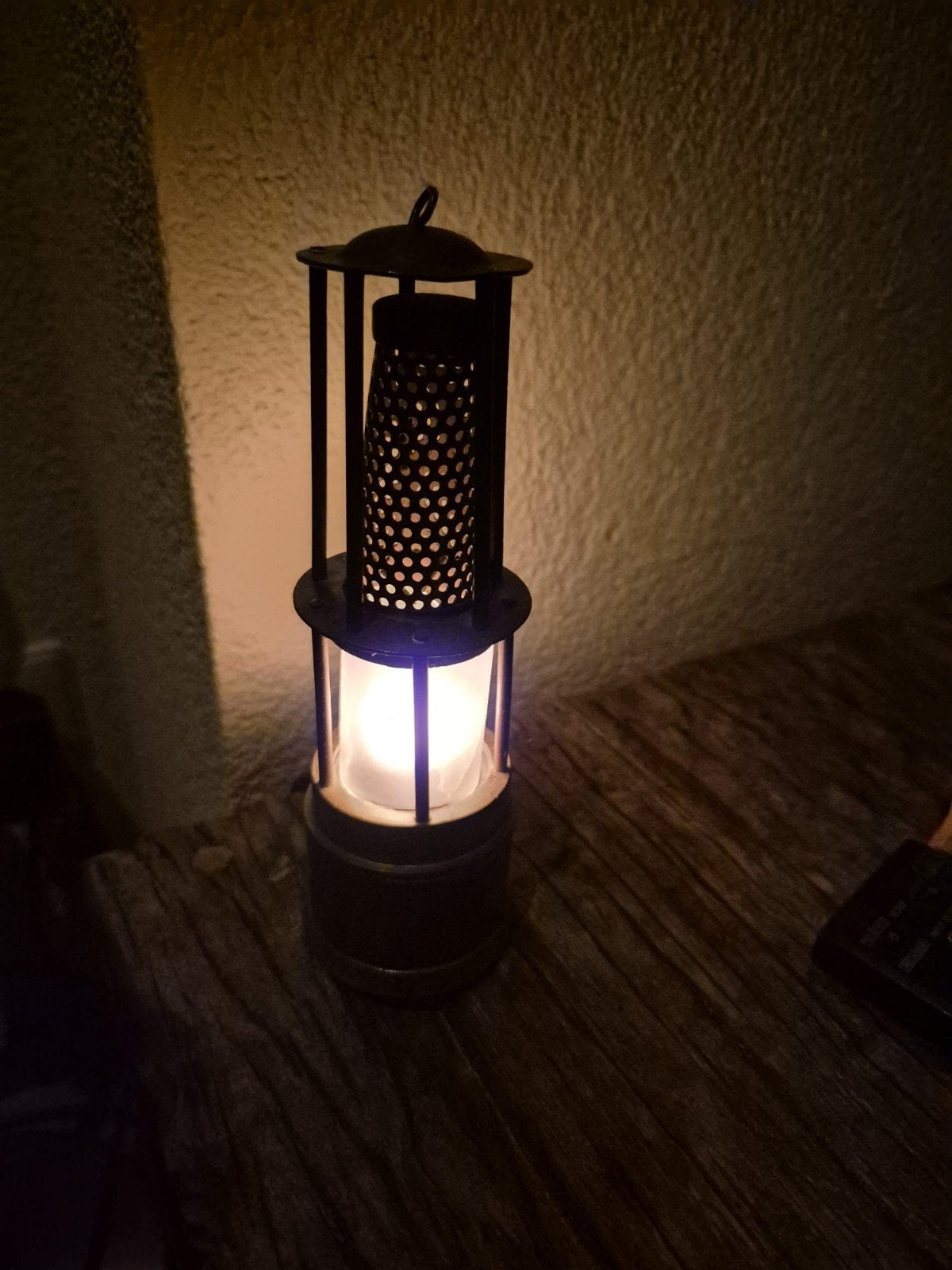 Vintage Stijl Tafellamp - Sfeerlamp, Vintage, Ophalen of Verzenden, Zwart, Glas