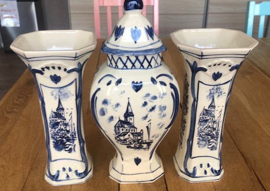 Antiek stel Delfts Blauw 33 cm hoog, Ophalen of Verzenden