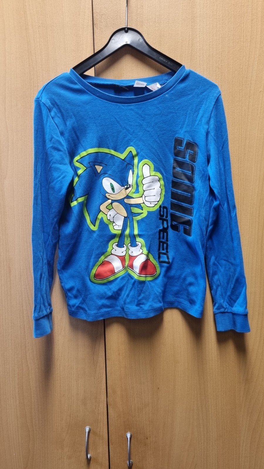 Stoer blauw Sonic shirt maat 140/146, Kinderen en Baby's, Ophalen of Verzenden, Gebruikt, Jongen, Shirt of Longsleeve
