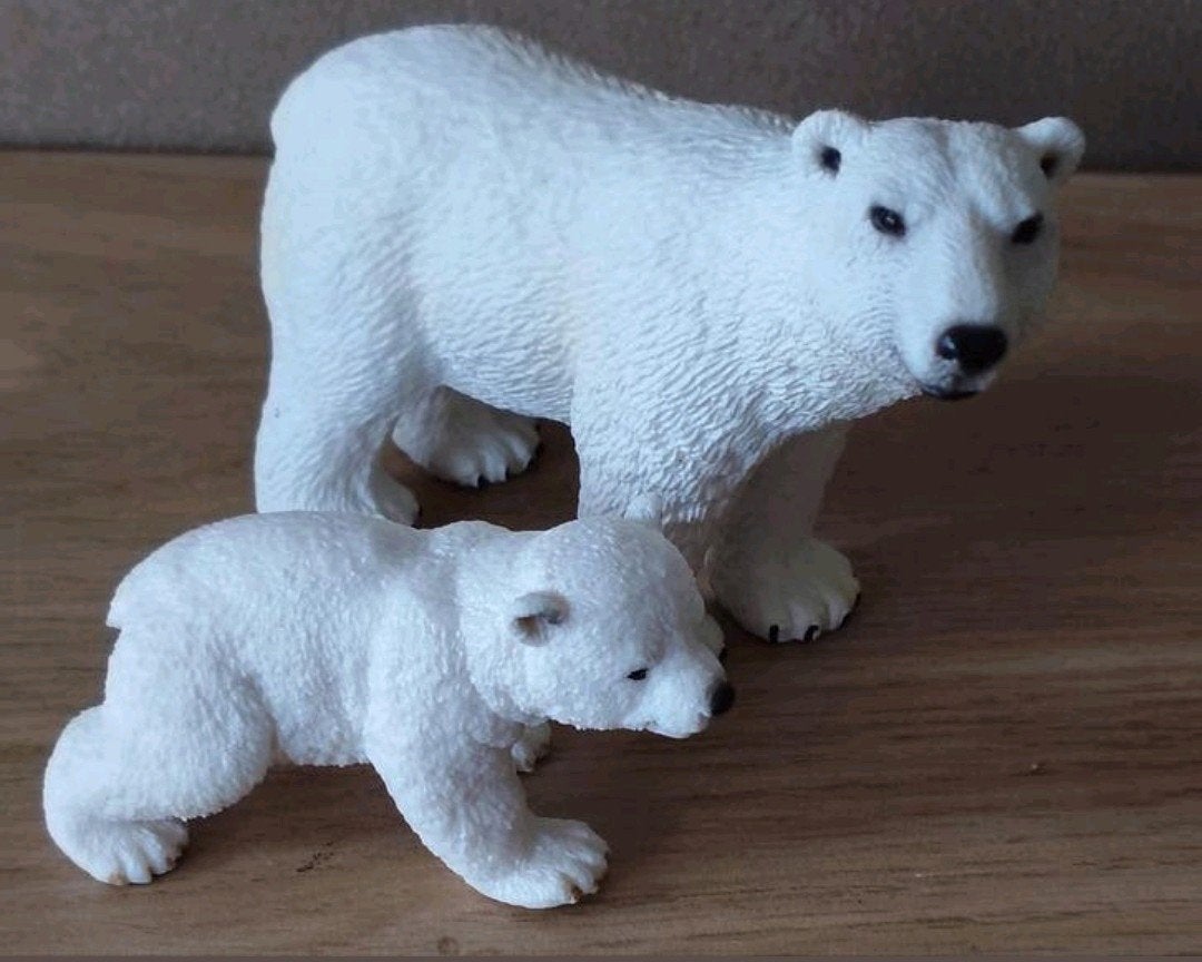 Schleich ijsberen set - moeder en jong, Verzenden, Zo goed als nieuw, Wild dier, Beeldje of Figuurtje