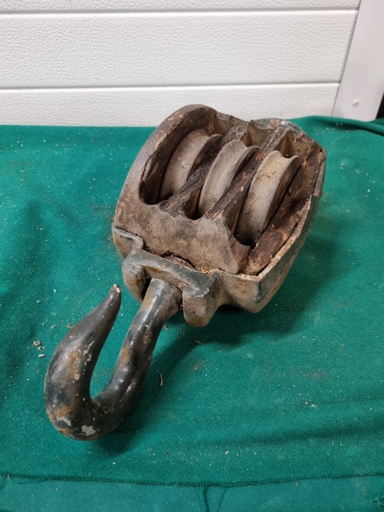 scheepskatrol antiek trippel hijsblok, Ophalen of Verzenden, 'T Olde Gre-j, Info@toldegrej.nl, Endepoelstraat 20f Didam
