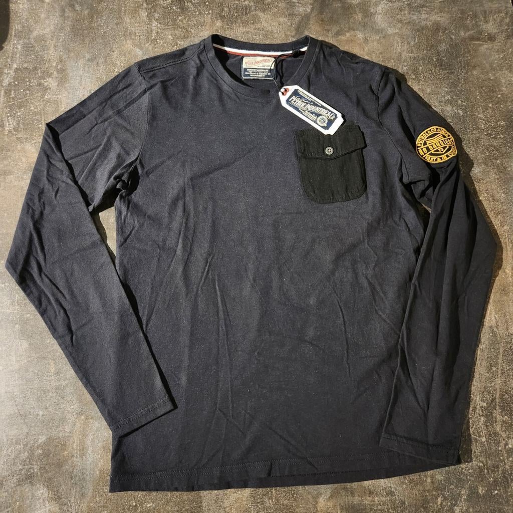 Petrol Industries longsleeve zwart met borstzak nieuw, Petrol Industries, Nieuw, Ophalen of Verzenden, Maat 48/50 (M)