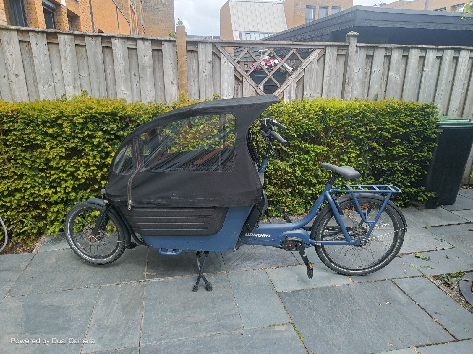Winora FUB 2 bakfiets uit eind 2024 met grote accu en huif, Fietsen en Brommers, Fietsen | Bakfietsen, Overige merken, Gebruikt