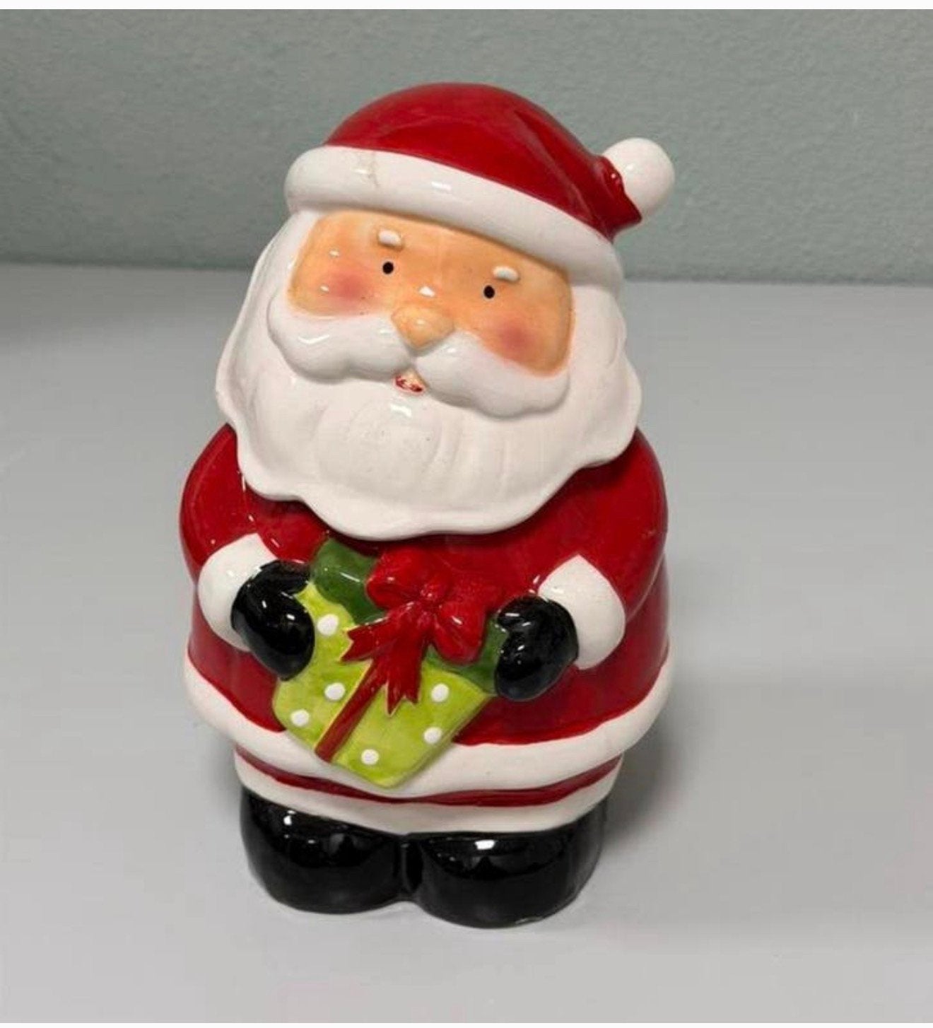 Kerstman Koekjespot Keramiek 25 cm met Deksel kerst Kerstmis, Ophalen of Verzenden, Zo goed als nieuw, H, H