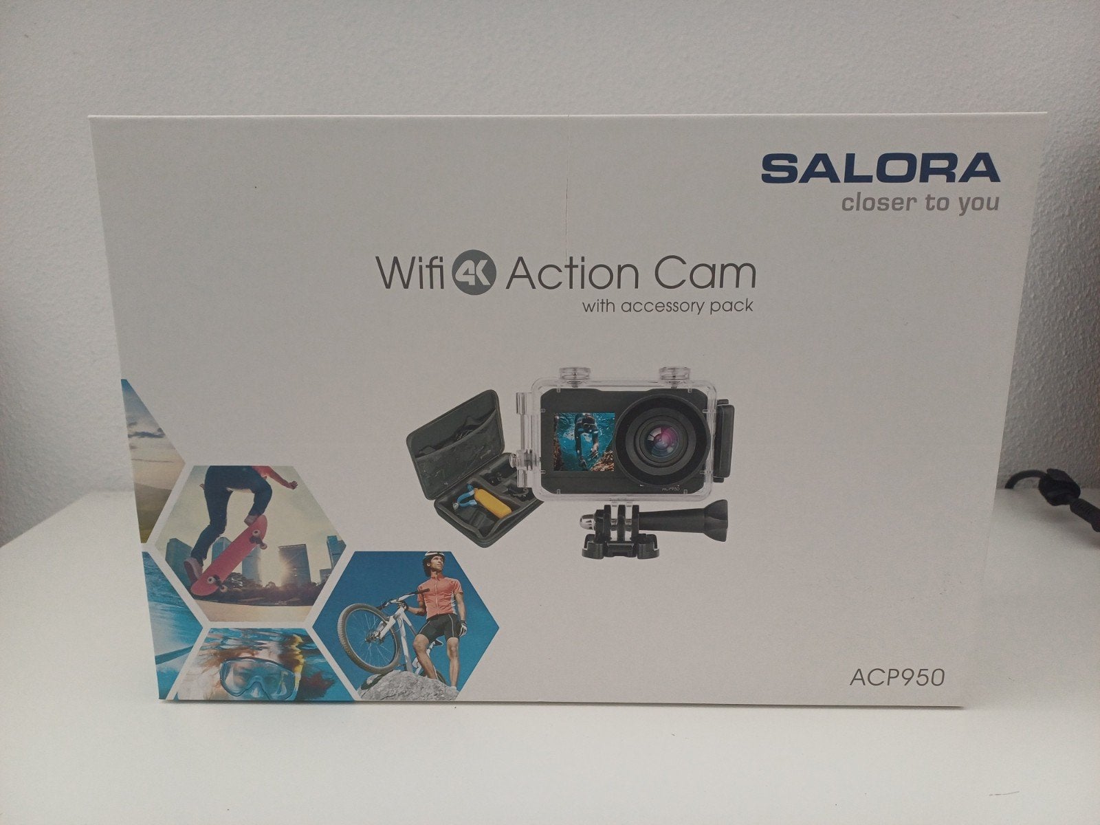 Salora ACP950 4K Wifi Action Camera met accessoires, Audio, Tv en Foto, Actiecamera's, Ophalen of Verzenden, Zo goed als nieuw