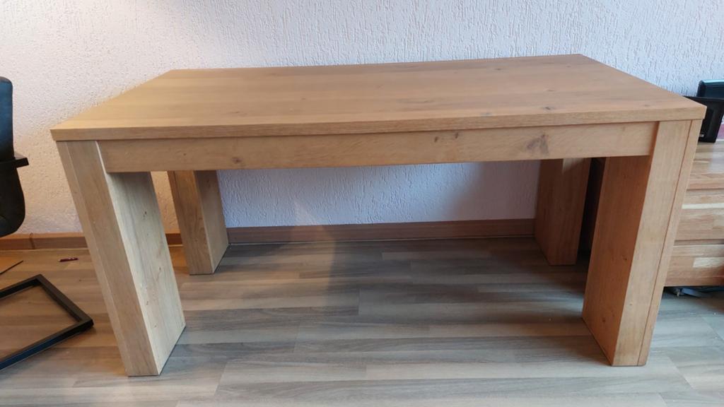 Eiken eettafel, Ophalen, Rechthoekig, 200 cm of meer, 50 tot 100 cm