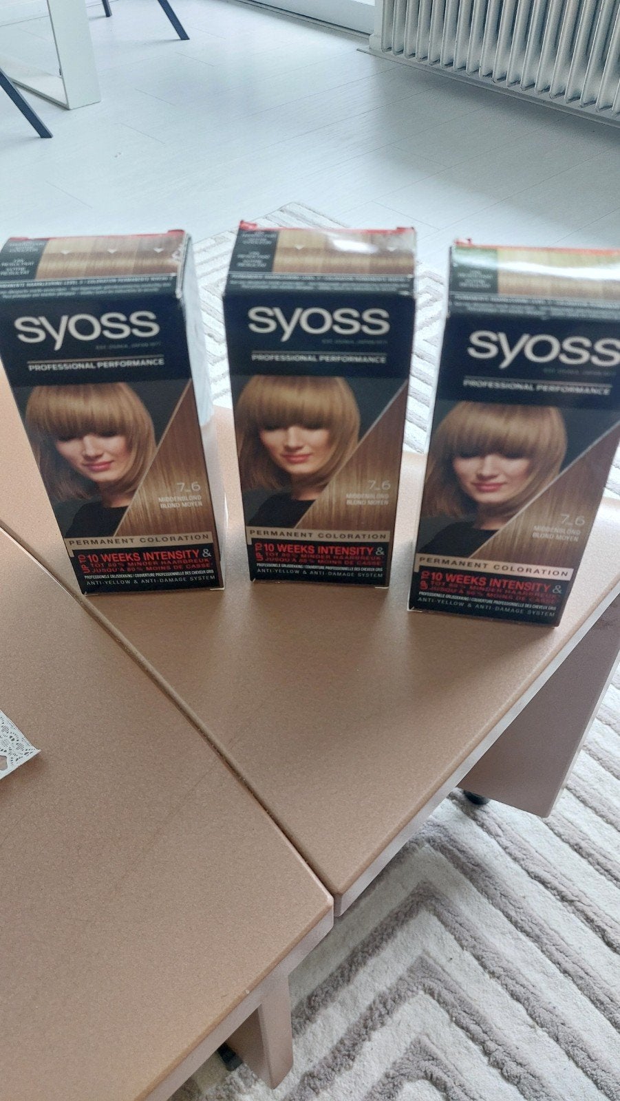 Syoss Permanente Haarkleuring 7.6 Modderblond (3 stuks), Sieraden, Tassen en Uiterlijk, Uiterlijk | Haarverzorging, Ophalen of Verzenden