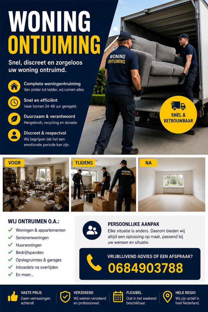 Woningontruiming – Snel, Netjes & Betaalbaar
