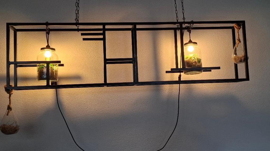 Industriële wanddecoratie met verlichting, Huis en Inrichting, Woonaccessoires | Wanddecoraties, Ophalen, Metaal, Industrieel