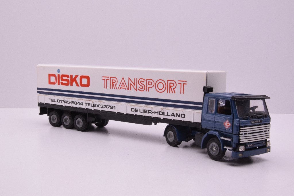 Scania 141-V8  '' Disko transport ''  Tekno, Ophalen of Verzenden, Zo goed als nieuw, Bus of Vrachtwagen, Tekno