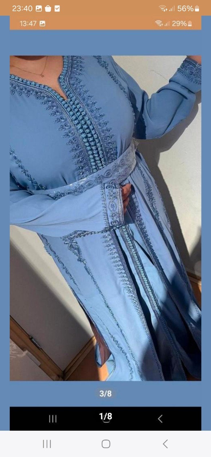 Nieuwe Marokkaanse takshita met riem, Ophalen, Nieuw, Blauw