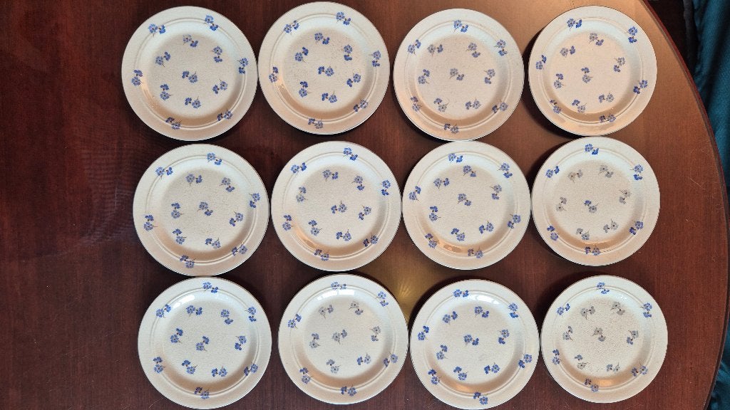 Prachtige set van 12 vintage Mosa Maastricht Plateel borden, Ophalen of Verzenden