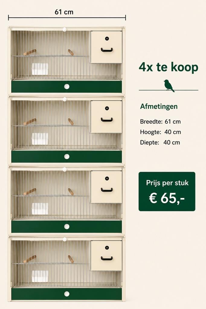 4 heesakker broedkooien met nestkast, Ophalen, Gebruikt, Kunststof, Broedkooi of Kweekkooi