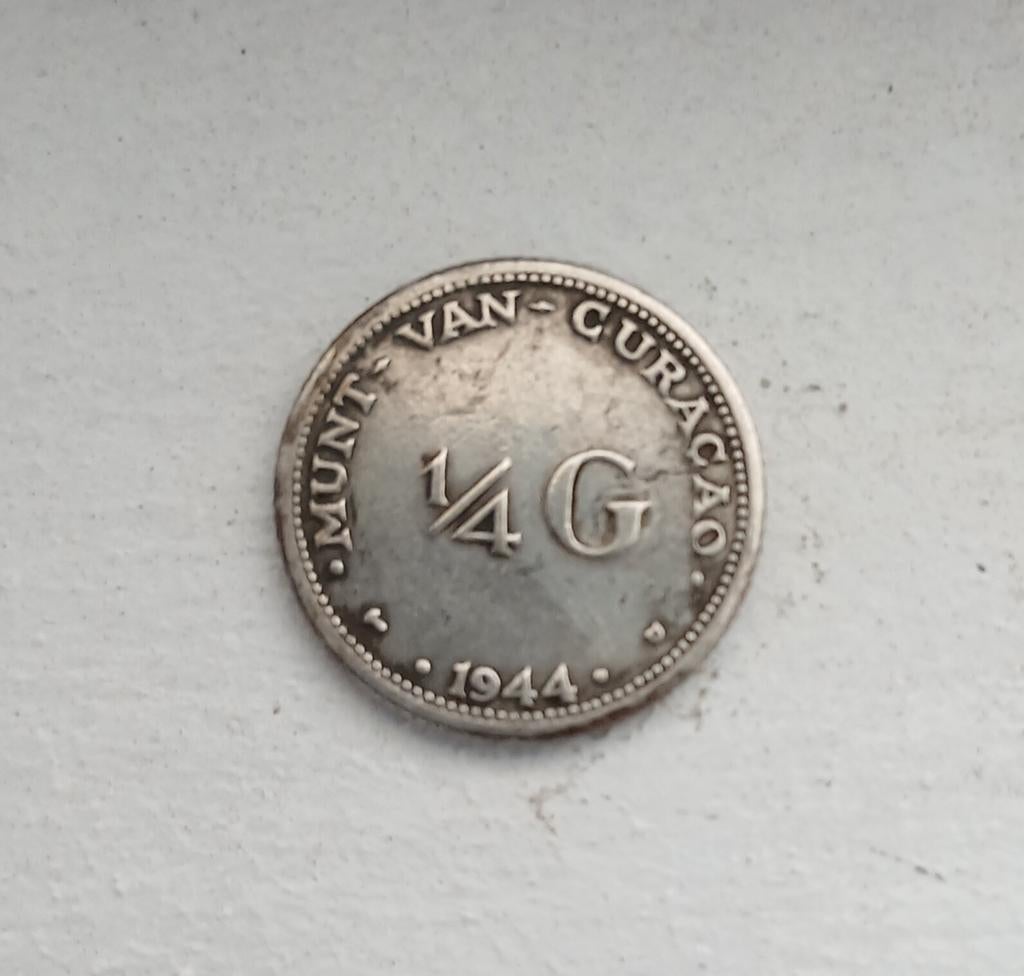 1/4 Gulden Curaçao 1944, Ophalen of Verzenden, Koningin Wilhelmina, Overige waardes