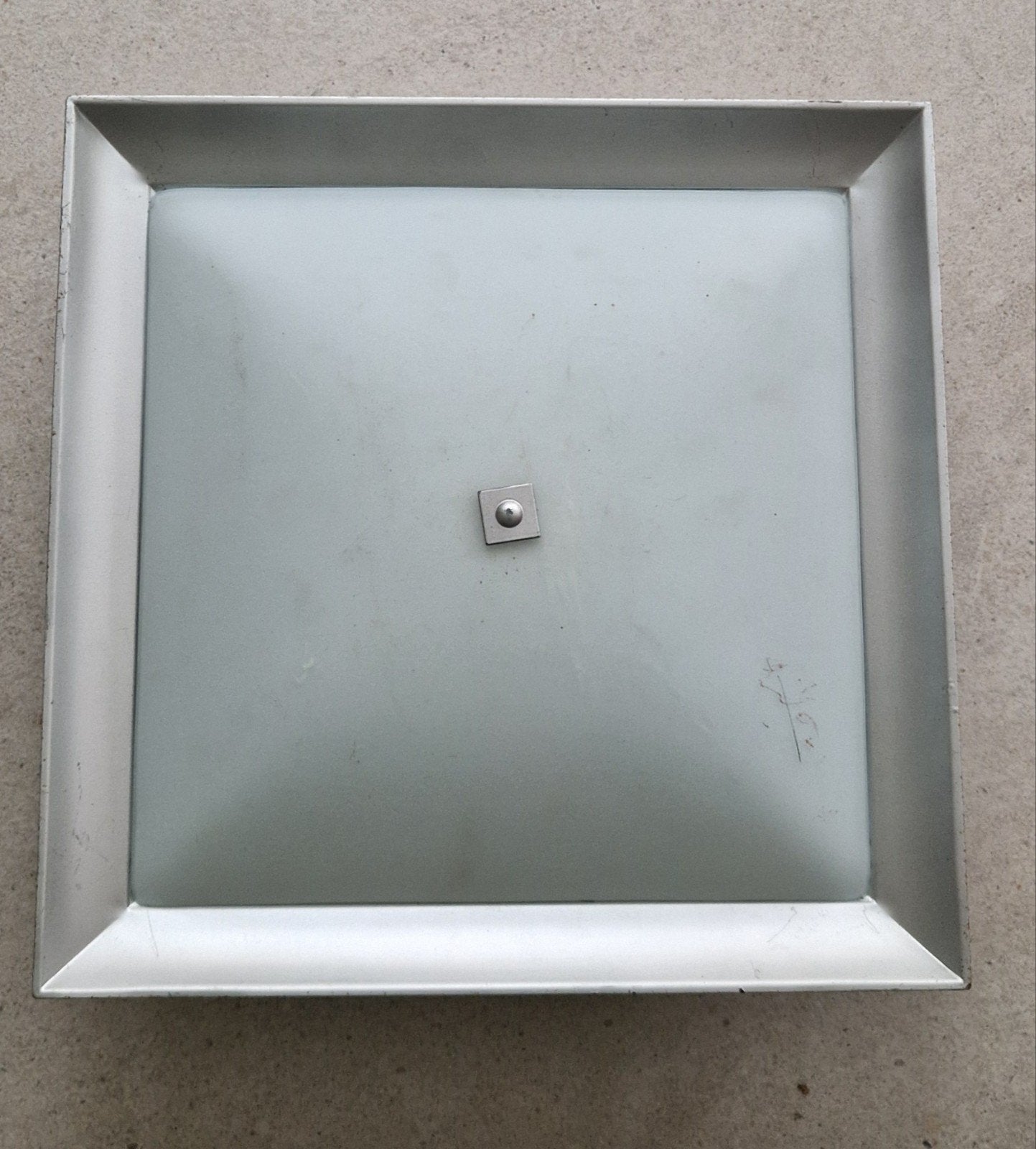IKEA Fullriggare Plafonnière - Vierkant Aluminium/Matglas, Ophalen, Zilver, Gebruikt, Modern