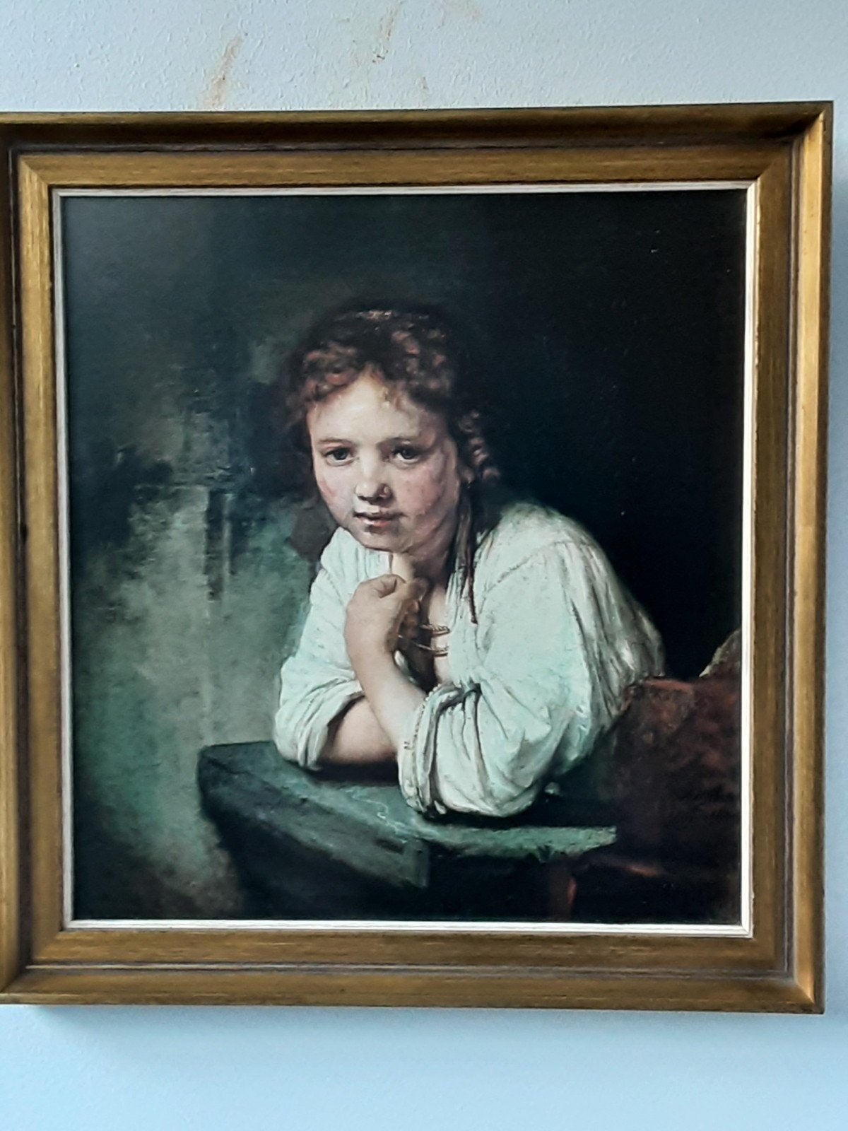 Meisje bij het venster - Reproductie van Rembrandt, Antiek en Kunst, Ophalen of Verzenden