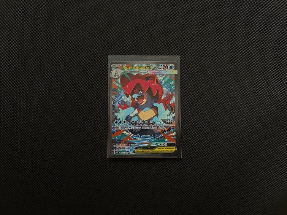 Mega Feraligatr van Ascended Heroes Pokémon kaart, Ophalen of Verzenden, Zo goed als nieuw, Losse kaart
