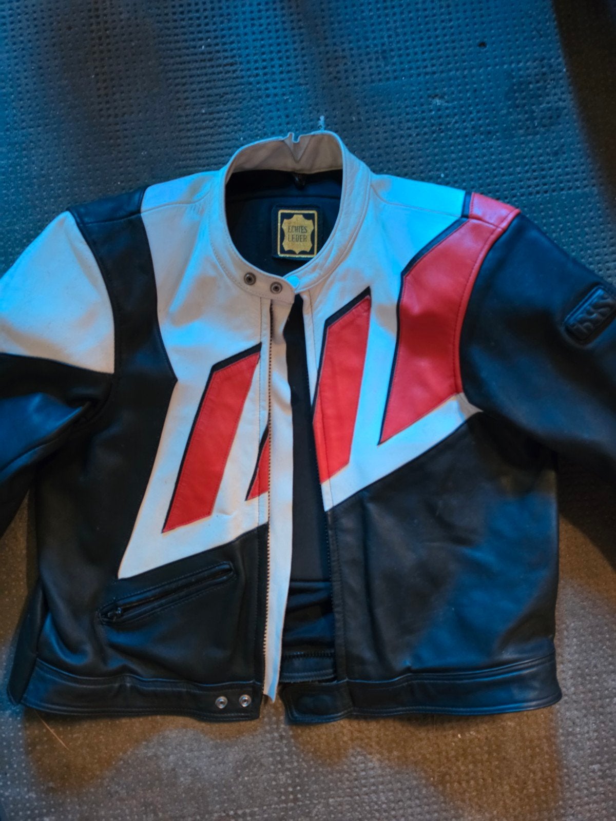 Damen Leathers Motorpak Leer Zwart/Wit/Rood Maat 54, Motoren, Damen Leathers, Ophalen of Verzenden, Tweedehands, Heren