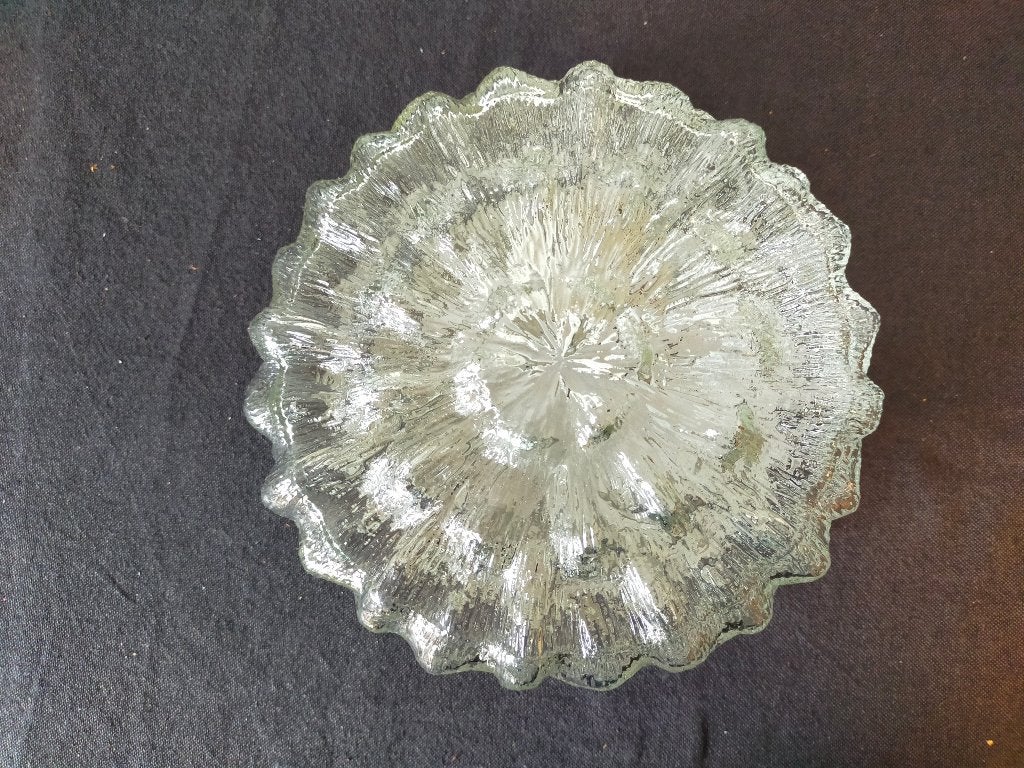 VINTAGE PLAFONDLAMP MET EEN HELDERE GLAZEN KAP, Ophalen of Verzenden