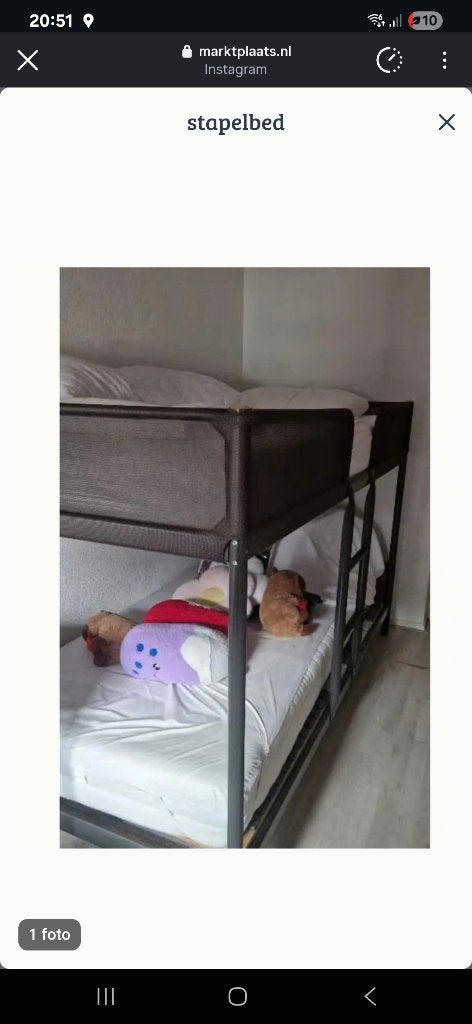 stapelbed, Ophalen, 90 cm, 160 tot 180 cm, Tweepersoons