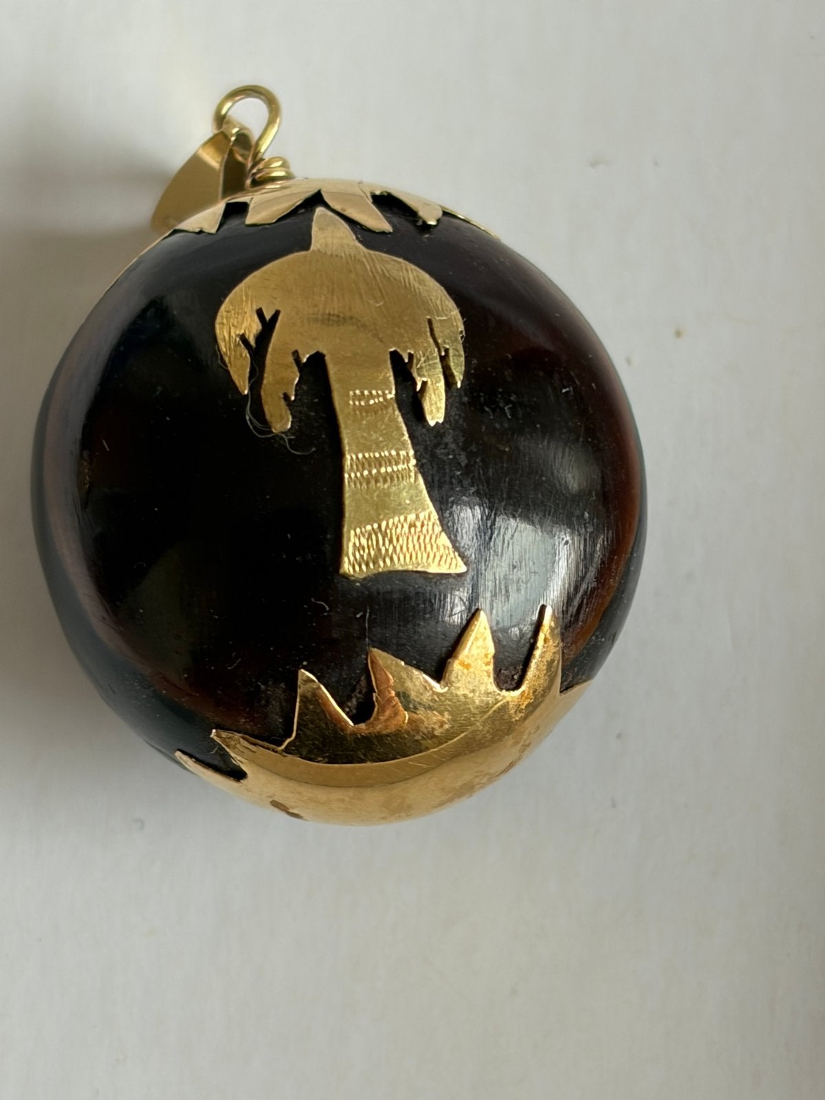 Hanger met 14 karaat goud, Ophalen of Verzenden, Zo goed als nieuw, Bruin, Goud