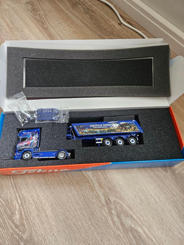 Tekno Scania Christian Sperl, Ophalen of Verzenden, Zo goed als nieuw, Bus of Vrachtwagen, Tekno