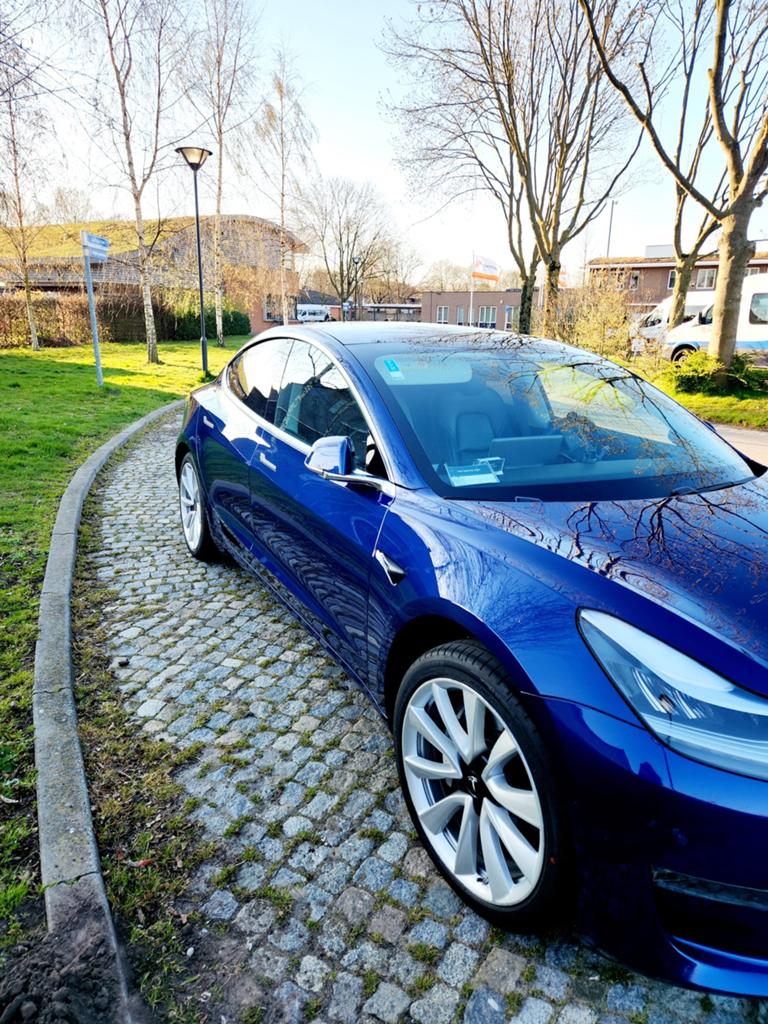 Tesla Model 3 standard range plus 2019 Blauw, Auto's, Automaat, Zwart, Blauw, Elektrisch