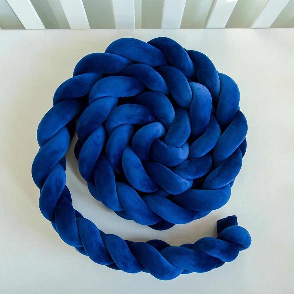 Il Bambini - gevlochten bedbumper 3 meter - Royal Blauw, Ilewap, Nieuw, Ophalen of Verzenden, Ilse@ilewap.nl