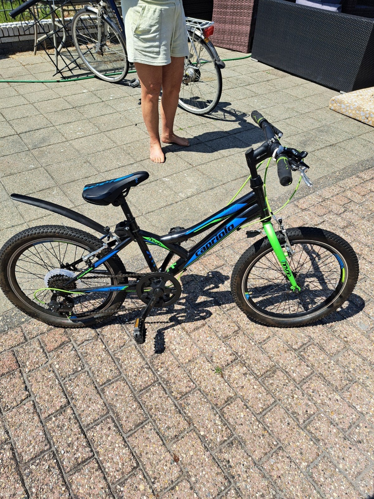 Capriolo Kinderfiets 20 inch - Zwart/Groen/Blauw, Ophalen of Verzenden, Gebruikt, 20 inch of meer