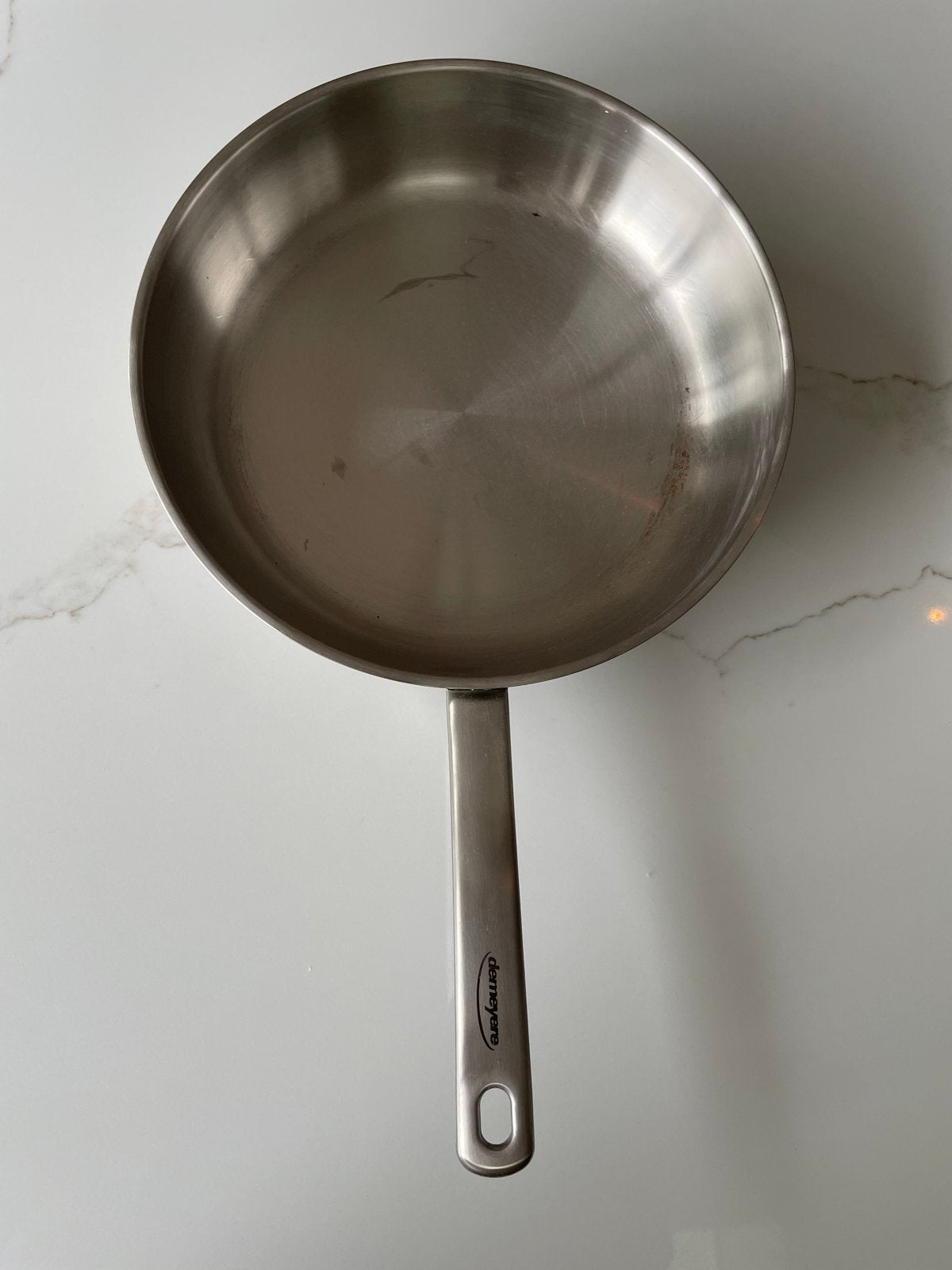 Demeyere resto 3 Koekenpan 28cm RVS - Gebruikt, Huis en Inrichting, Keuken | Potten en Pannen, Ophalen, Koekenpan, Demeyere, Gebruikt