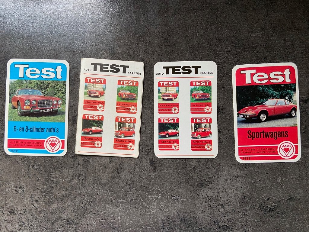 Kwartetspel 6- en 8-cilinder auto’s (er ontbreekt 1 kaart), Ophalen of Verzenden, Gebruikt, Kwartet(ten)